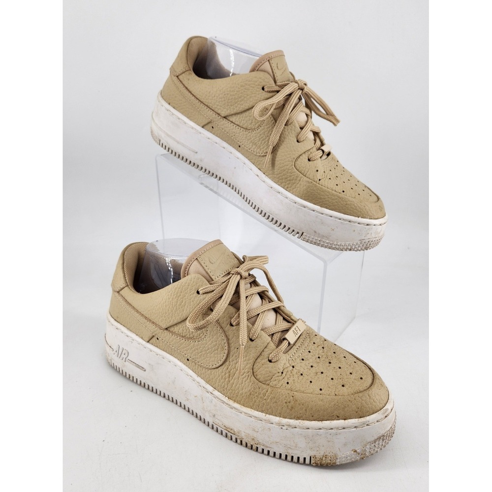 Nike Air Force 1 Sage Low 2 Womens 8 Beige White Platform Sneakers CT0012-200